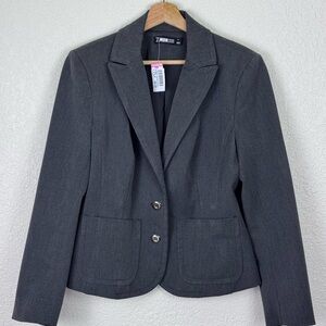 New York and Company 7th Ave Design Studio Blazer Suit Jacket in Charcoal Sz 12